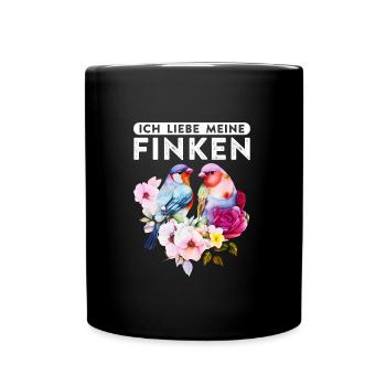 Ich liebe meine Finken Vogelliebhaber Vogel Liebe - Tasse einfarbig - Schwarz - Vorne