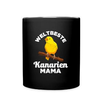 Weltbeste Kanarien Mama Vogelliebhaber Mütter - Tasse einfarbig - Schwarz - Vorne