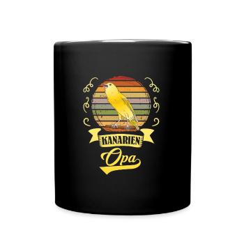 Opa Kanarien Grandpa Canary Vogelliebhaber - Tasse einfarbig - Schwarz - Vorne