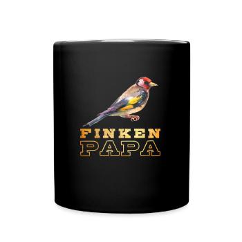 Finken Papa Zebrafinken Vogelfreund Männer - Tasse einfarbig - Schwarz - Vorne