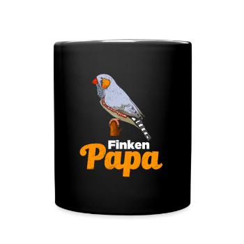 Finken Papa Zebrafinken Vogelliebhaber Finkenvogel - Tasse einfarbig - Schwarz - Vorne