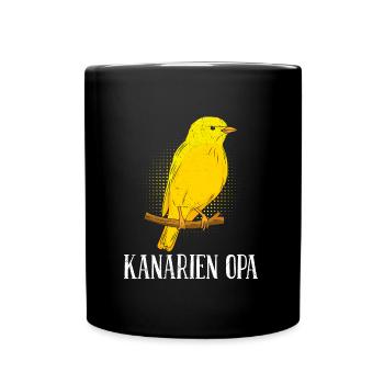 Kanarien Opa Canary Grandpa Wellensittich - Tasse einfarbig - Schwarz - Vorne
