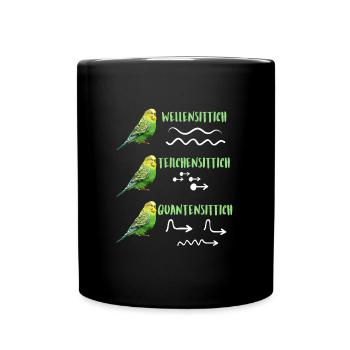 Wellensittich Teilchensittich Quantensittich - Tasse einfarbig - Schwarz - Vorne