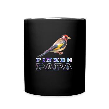 Finken Papa Zebrafinken Vogelfreund Männer - Tasse einfarbig - Schwarz - Vorne