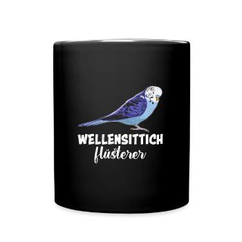Vogelfreund Wellensittich Flüsterer Sittiche - Tasse einfarbig - Schwarz - Vorne