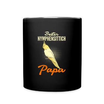 Bester Nymphensittich Papa Vogelliebhaber - Tasse einfarbig - Schwarz - Vorne