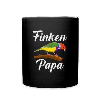Finken Papa Zebrafinken Vogelliebhaber Finkenvogel - Tasse einfarbig - Schwarz - Vorne