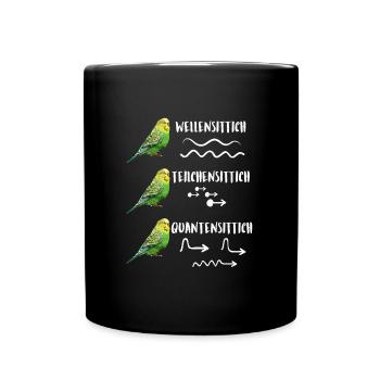Wellensittich Teilchensittich Quantensittich - Tasse einfarbig - Schwarz - Vorne