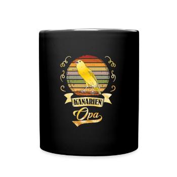 Opa Kanarien Grandpa Canary Vogelliebhaber - Tasse einfarbig - Schwarz - Vorne