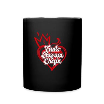 Tante Ehefrau Chefin Legende Auntie Tanten - Tasse einfarbig - Schwarz - Vorne