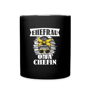 Oma Ehefrau Chefin Legende Großmutter Grandma - Tasse einfarbig - Schwarz - Vorne