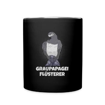 Grau Papagei Flüsterer African Grey Whisperer - Tasse einfarbig - Schwarz - Vorne
