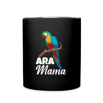 Ara Mama Papagei Fan Vogelliebhaber Macaw - Tasse einfarbig - Schwarz - Vorne