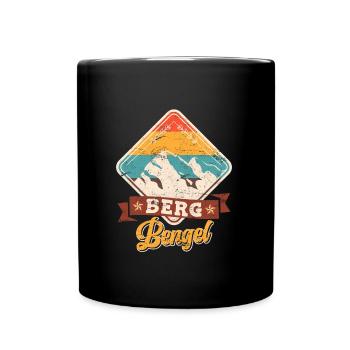 Bergsteiger Bergbengel klettern Wanderer Berge - Tasse einfarbig - Schwarz - Vorne