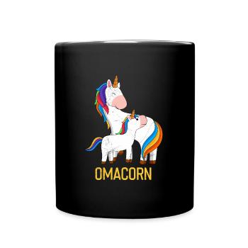 Omacorn Einhörner Fans Großmütter Unicorn - Tasse einfarbig - Schwarz - Vorne