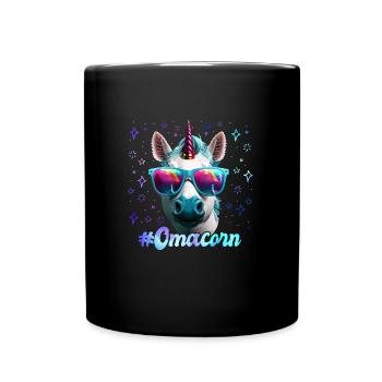 Licorne Fan Omacorn Grand-mère Fête des mères Mamie - Mug uni - noir - Devant
