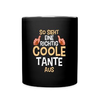 Coole Tante Muttertag Beste Tanten Best Aunt - Tasse einfarbig - Schwarz - Vorne