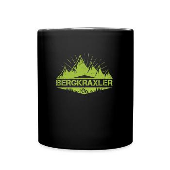 Bergkraxler Bergfan Wanderer Berge - Tasse einfarbig - Schwarz - Vorne