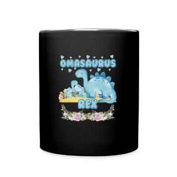 Omasaurus Dinosaurier Grandma Muttertag Granny - Tasse einfarbig - Schwarz - Vorne