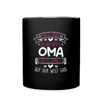 Weltbeste Oma Muttertag coole Oma Granny - Tasse einfarbig - Schwarz - Vorne