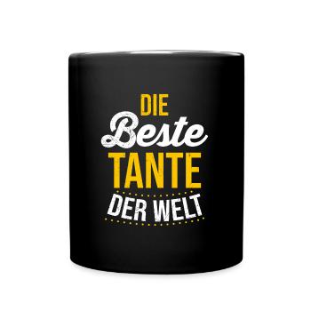 Beste Tante Muttertag Tanten weltbeste Tante - Tasse einfarbig - Schwarz - Vorne