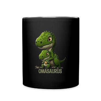 Omasaurus Grandma Muttertag Dinosaurier Fan - Tasse einfarbig - Schwarz - Vorne