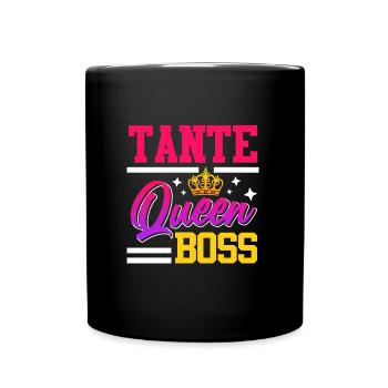 Tante Queen Muttertag Tanten Chefin Auntie - Tasse einfarbig - Schwarz - Vorne