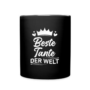 Beste Tante Muttertag Tanten weltbeste Tante - Tasse einfarbig - Schwarz - Vorne