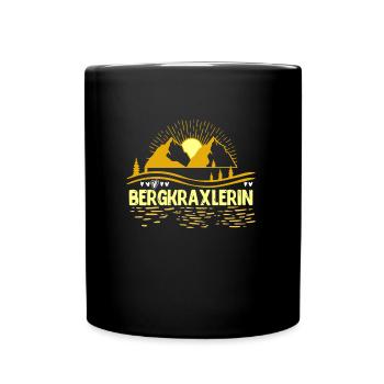 Bergkraxlerin Bergfan Wandern Wanderer - Tasse einfarbig - Schwarz - Vorne