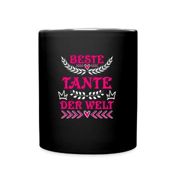 Weltbeste Tante Muttertag Beste Tante Aunties - Tasse einfarbig - Schwarz - Vorne