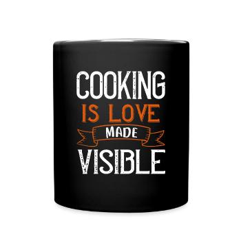 Cuisiner est l’amour rendu visible - Hobbykoch Spruch - Mug uni - noir - Devant