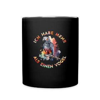Papageien Ich habe mehr als einen Vogel Papagei - Tasse einfarbig - Schwarz - Vorne