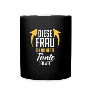 Beste Tante Muttertag Tanten weltbeste Tante - Tasse einfarbig - Schwarz - Vorne