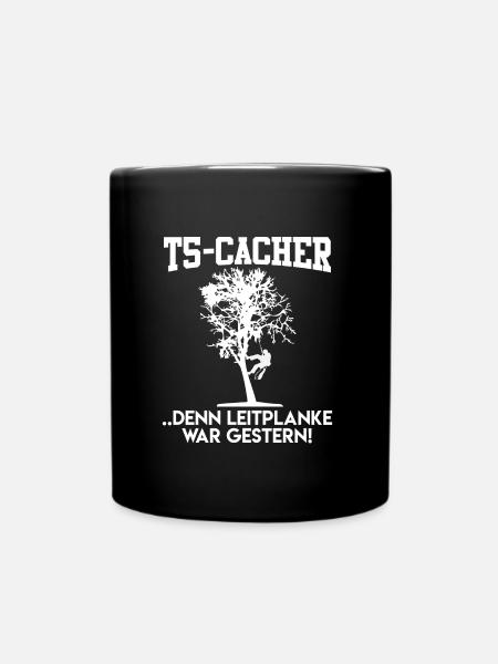 Geocaching Geocacher GPS Schnitzeljagd - Tasse einfarbig - Schwarz