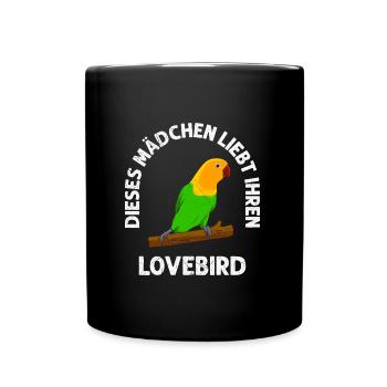 Dieses Mädchen liebt ihren Lovebird Girls - Tasse einfarbig - Schwarz - Vorne