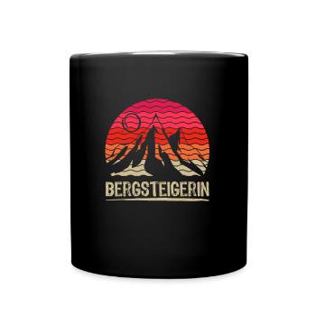 Bergsteiger Wanderer Frauen klettern Wandern - Tasse einfarbig - Schwarz - Vorne