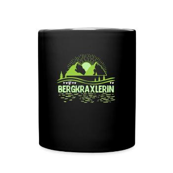 Bergkraxlerin Bergfan Wandern Wanderer - Tasse einfarbig - Schwarz - Vorne