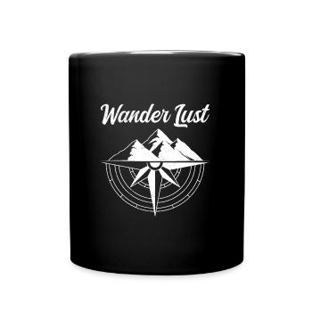 Wanderer Berge Gipfelsport Bergfan - Tasse einfarbig - Schwarz - Vorne