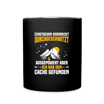 Geocacher Ich hab den Cache gefunden Geocache - Tasse einfarbig - Schwarz - Vorne