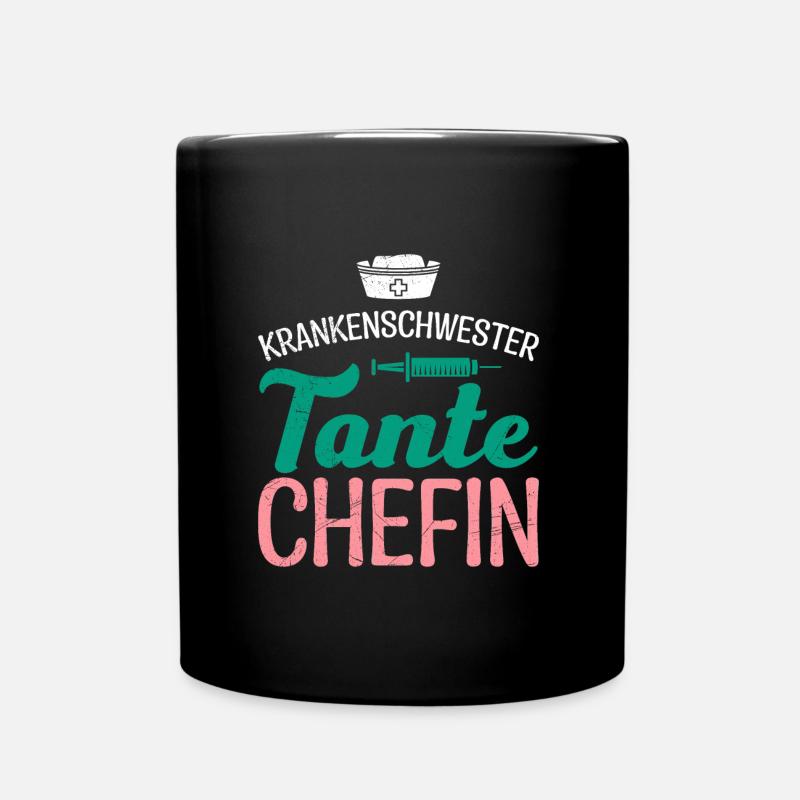Krankenschwester Tante Chefin Muttertag - Tasse einfarbig - Schwarz