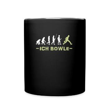 Evolution Bowling Shirt Ich Bowle Bowlingspieler - Tasse einfarbig - Schwarz - Vorne
