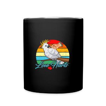 L’amour fait mal au porte-perroquet oiseau cacatoès - Mug uni - noir - Devant
