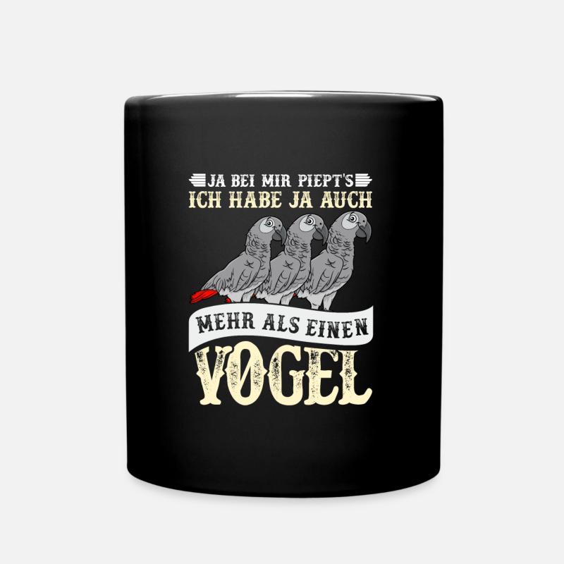 Grau Papagei Bei mir piept´s African Grey - Tasse einfarbig - Schwarz