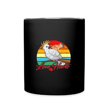 L’amour fait mal au porte-perroquet oiseau cacatoès - Mug uni - noir - Devant