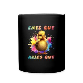 Ente gut Alles gut Entenliebhaber Entchen - Tasse einfarbig - Schwarz - Vorne