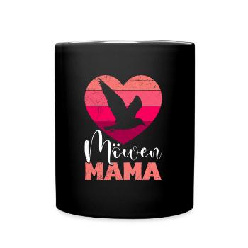 Möwen Mama Vogelliebhaber Möwe Frauen - Tasse einfarbig - Schwarz - Vorne