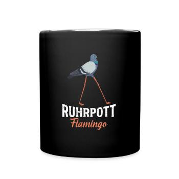 Ruhrpott Flamingo Taubenliebhaber Tauben - Tasse einfarbig - Schwarz - Vorne