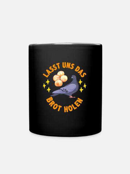 Tauben Lasst uns das Brot holen Pigeons - Tasse einfarbig - Schwarz