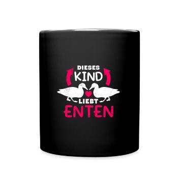 Kinder Dieses Kind liebt Enten Entchen Kid - Tasse einfarbig - Schwarz - Vorne