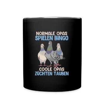 Opas Normale Opas spielen Bingo coole Opas - Tasse einfarbig - Schwarz - Vorne
